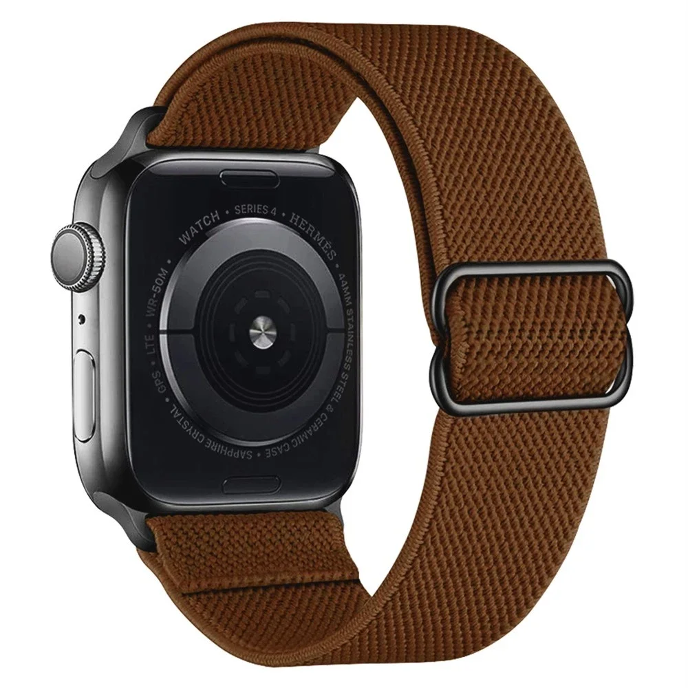 Apple Watch Series 9 41mm Elastisk reim, Mørkbrun