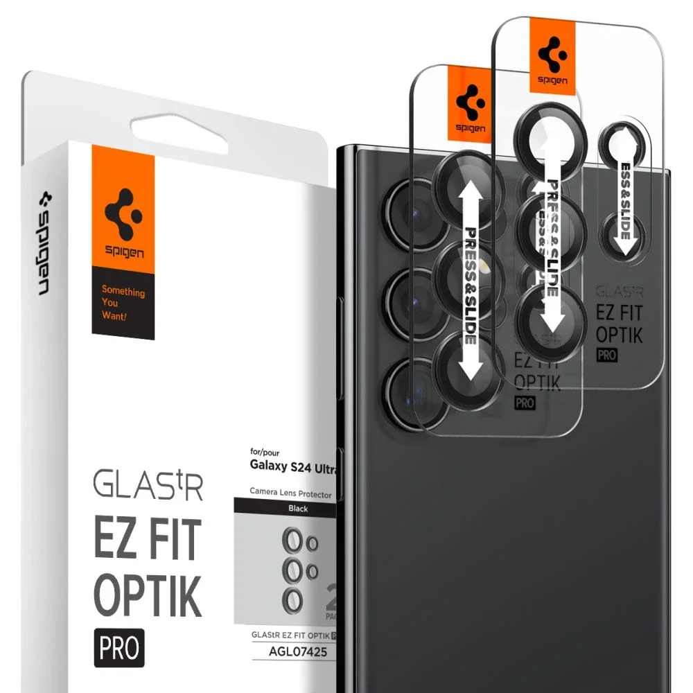 Spigen Samsung Galaxy S24 Ultra EZ Fit Linsebeskytter (2-pack), Svart