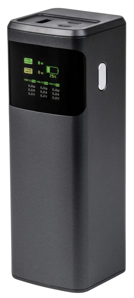 Clas Ohlson 24000 mAh powerbank med display USB-A + USB-C 140W, Svart Clas Ohlson 24000 mAh powerbank med display USB-A + USB-C 140W, Svart