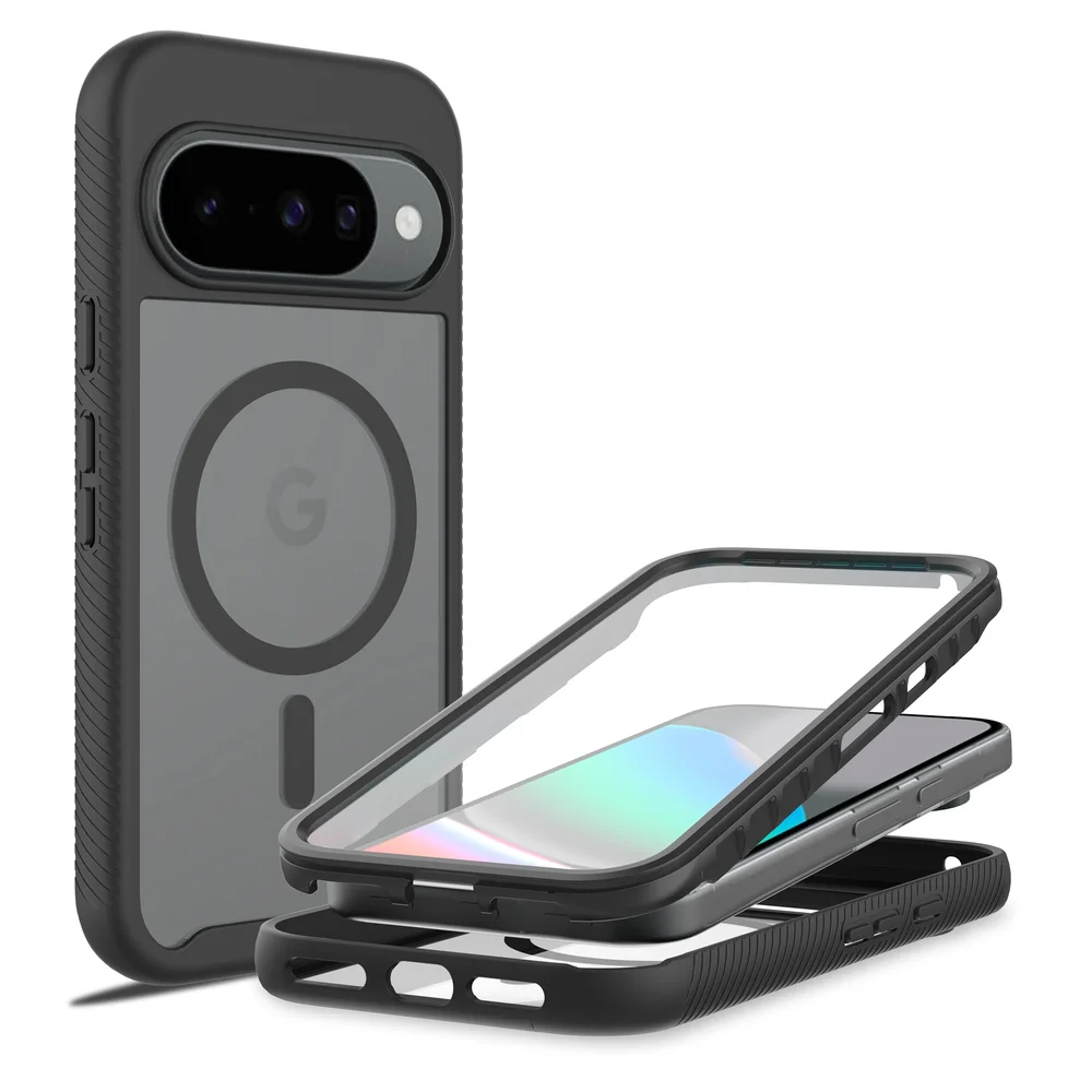 Mobique Google Pixel 10 Pro Deksel Magnetisk Full Protection, Svart/gjennomsiktig