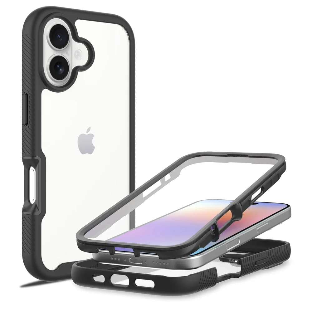 Mobique iPhone 17 Deksel Full Protection, Svart/gjennomsiktig