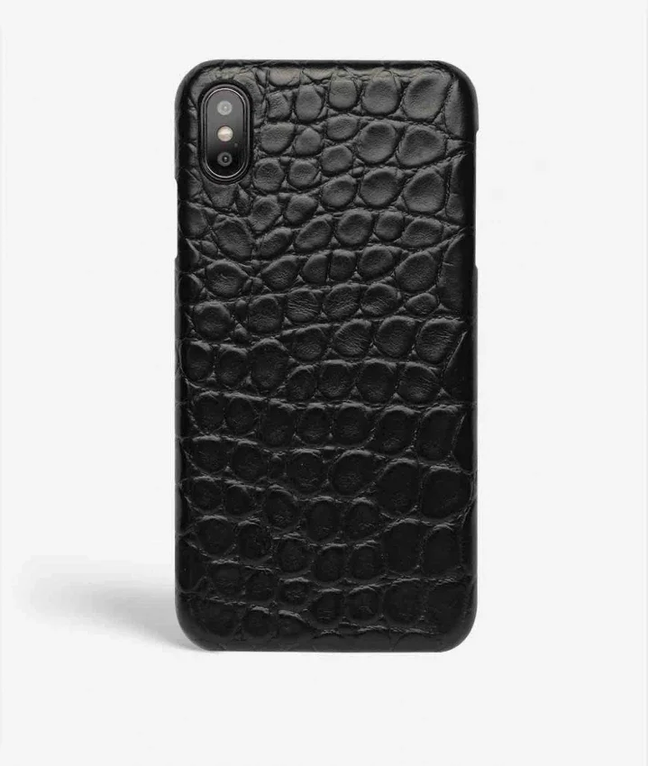 The Case Factory iPhone Xs Max Deksel Small Croco Black