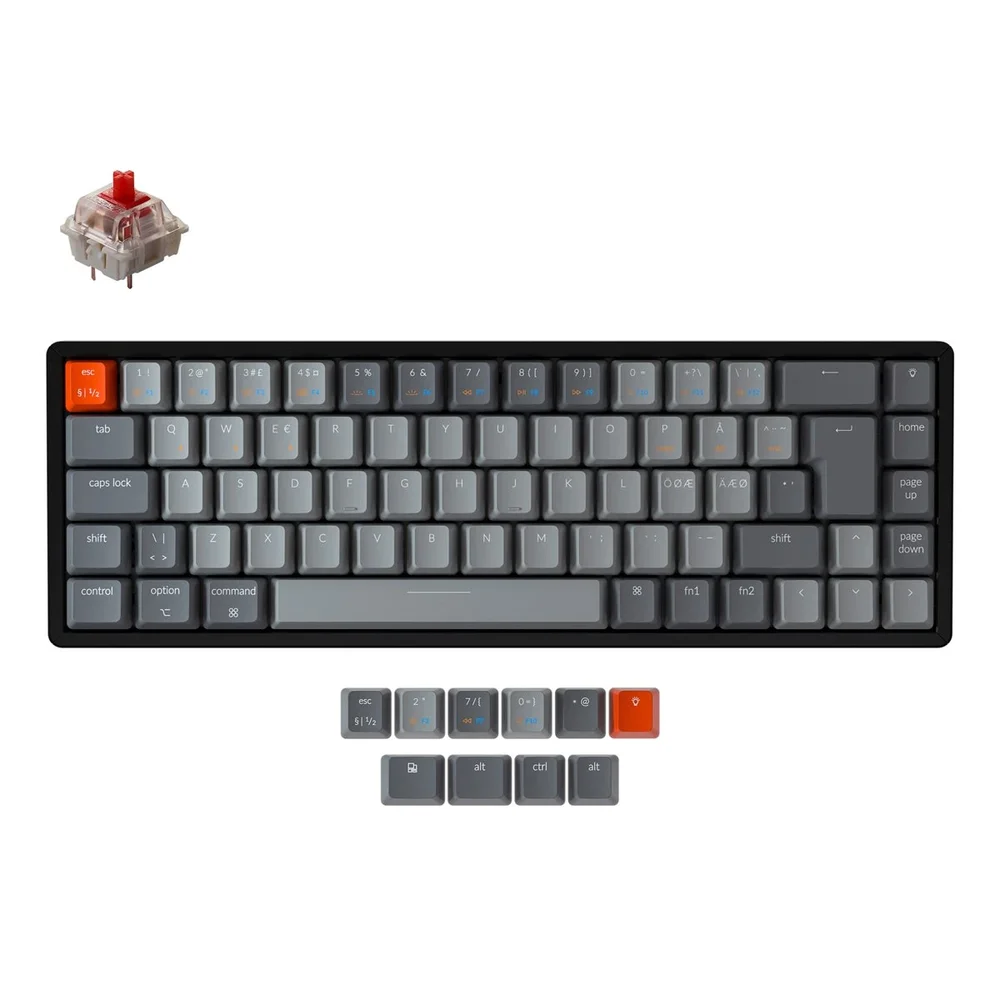 Keychron K6 RGB Trådløst gamingtastatur Hot Swap Gateron, Red Keychron K6 RGB Trådløst gamingtastatur Hot Swap Gateron, Red