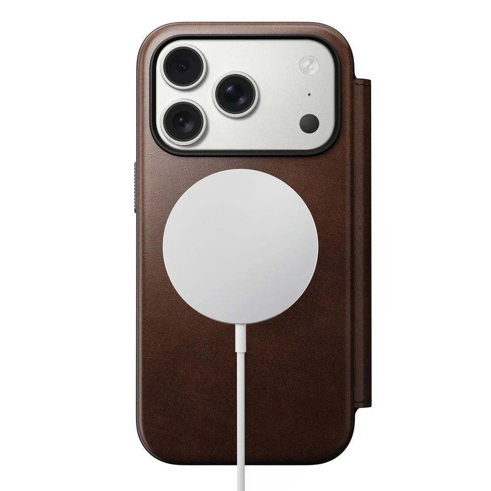 Nomad iPhone 18 Pro Skinnetui MagSafe - Modern Horween Leather Folio Rustic Brown