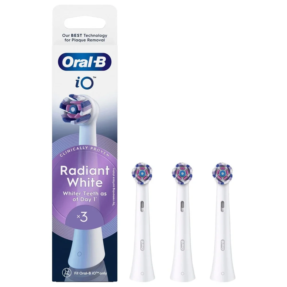 Oral-B iO Series 8S Radiant White børstehoder 3-pakning, Hvit