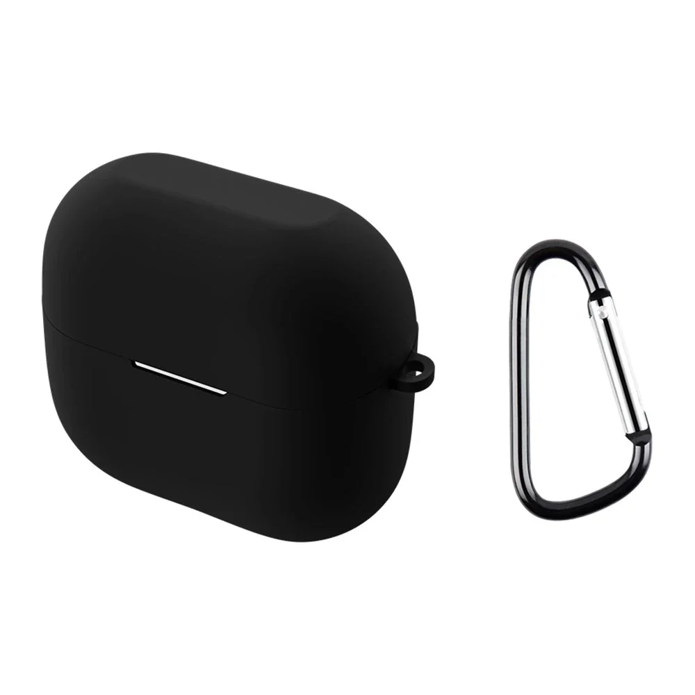 Samsung Galaxy Buds 3 Silikondeksel med karabinkrok, Svart
