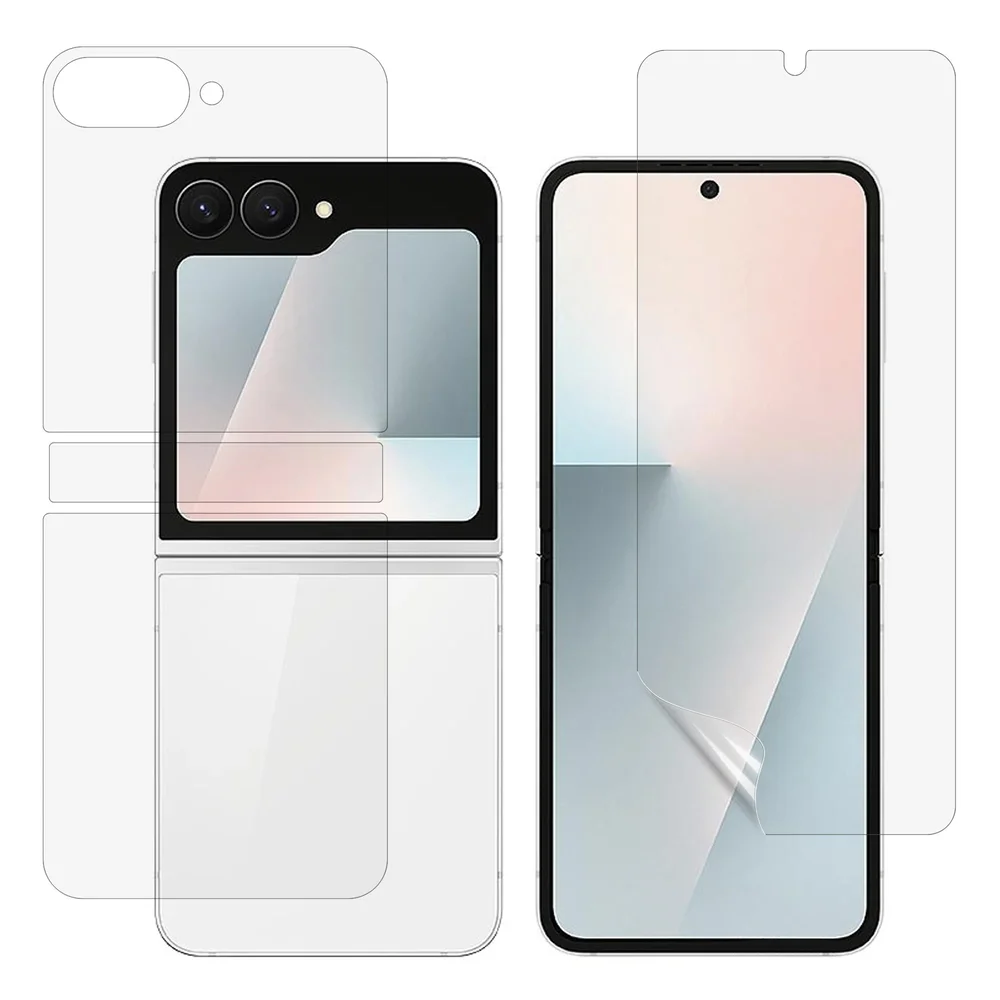 Samsung Galaxy Z Flip 7 FE Heldekkende beskyttelsesfilm - Skjerm, bakside & hengsel