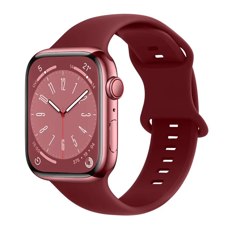 Apple Watch Series 11 42mm Reim i silikon, Burgunder