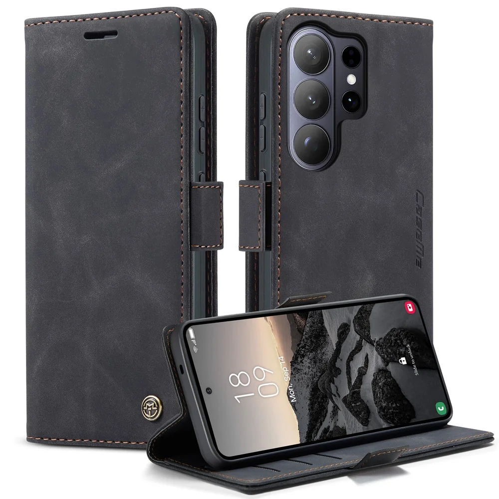 CaseMe Samsung Galaxy S26 Ultra Slankt lommeboketui, Svart