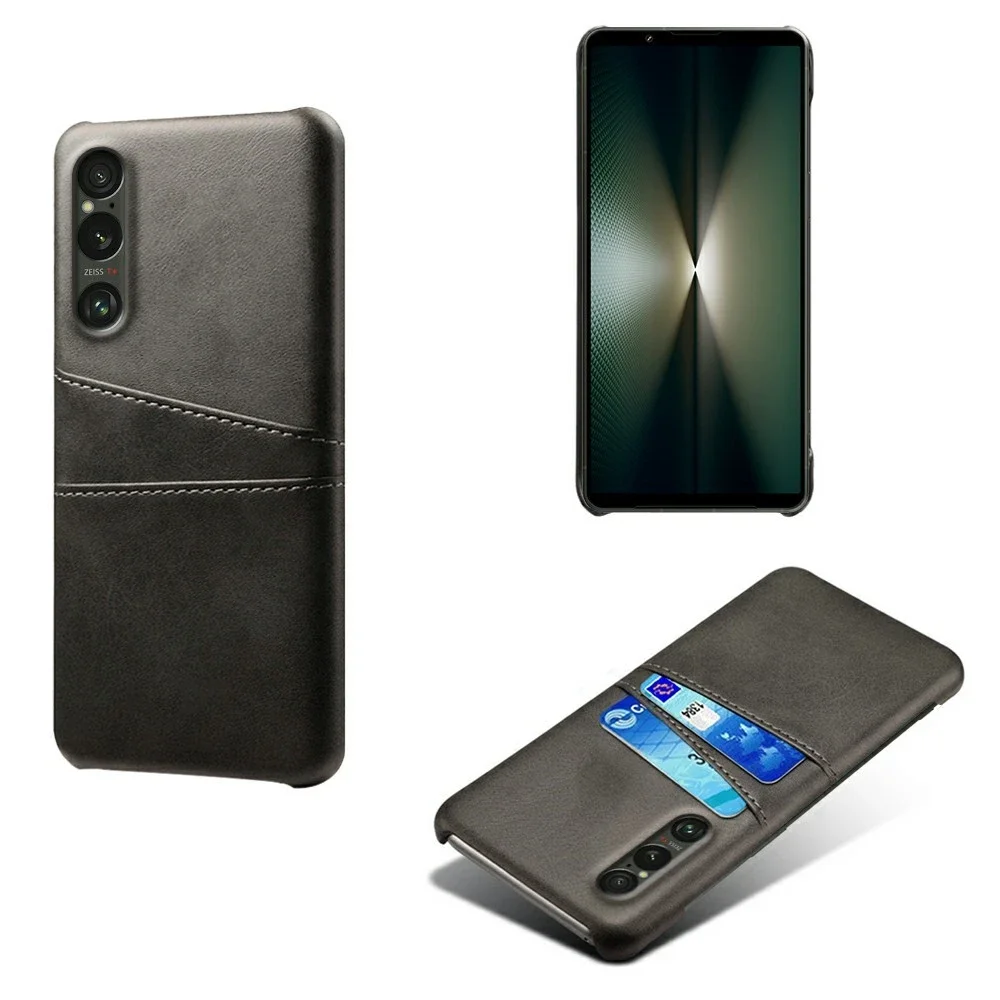 tectTech Sony Xperia 1 VII Stilig deksel med 2 kortlommer, Svart tectTech Sony Xperia 1 VII Stilig deksel med 2 kortlommer, Svart
