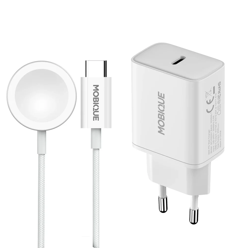 Apple Lader – kabel & vegglader 20W, Hvit Apple Lader – kabel & vegglader 20W, Hvit