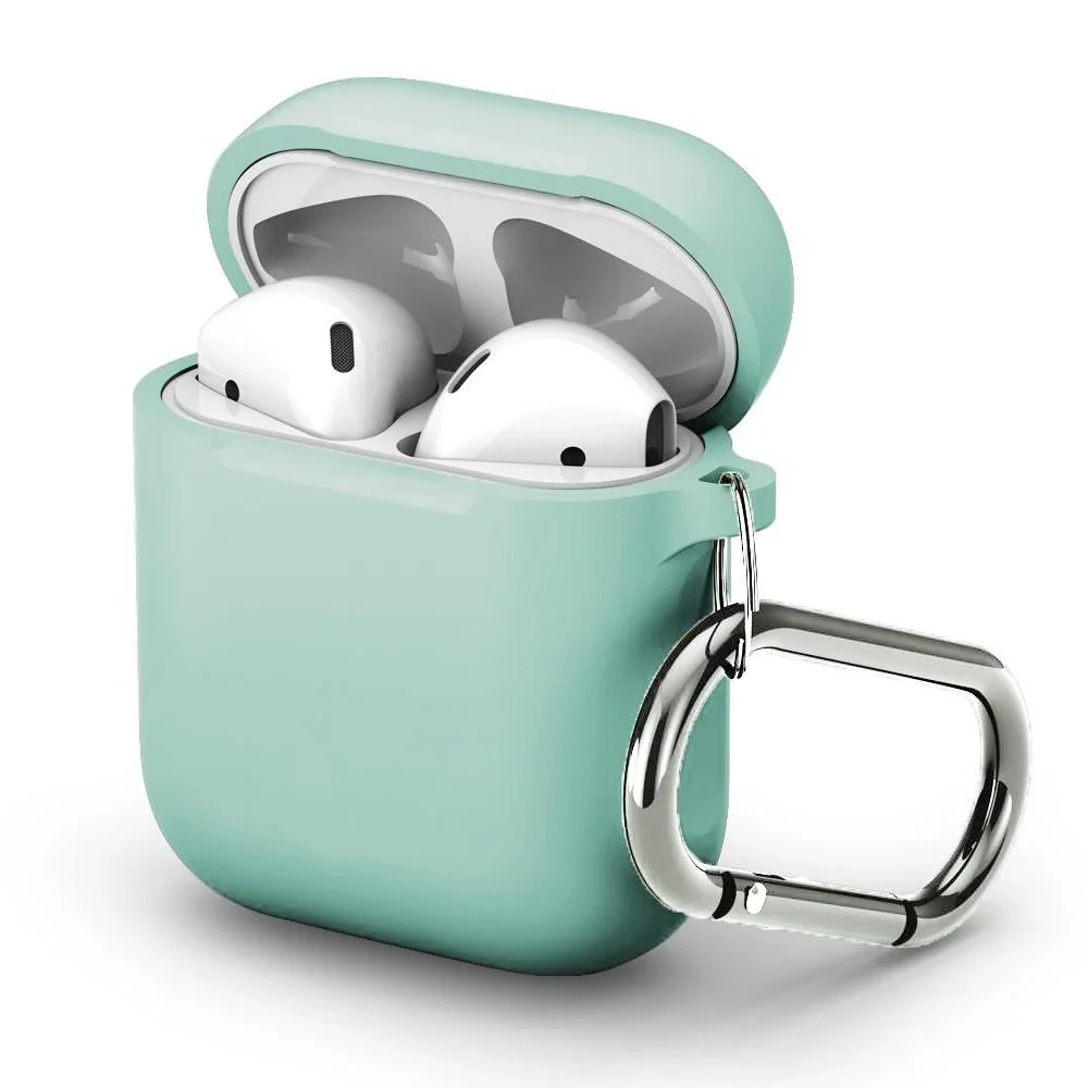Apple AirPods Silikondeksel med karabinkrok, Turkis