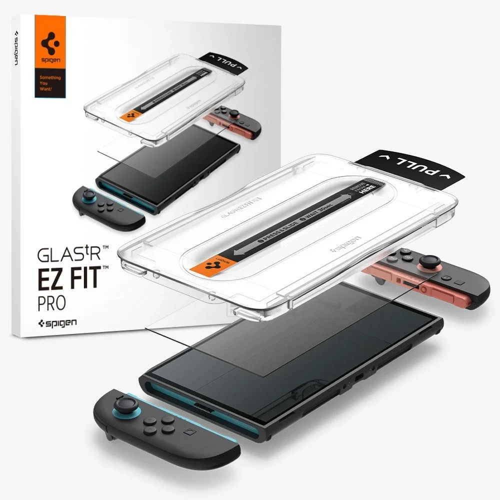 Spigen Nintendo Switch 2 skjermbeskytter GLAS.tR EZ Fit Pro (2-pack)