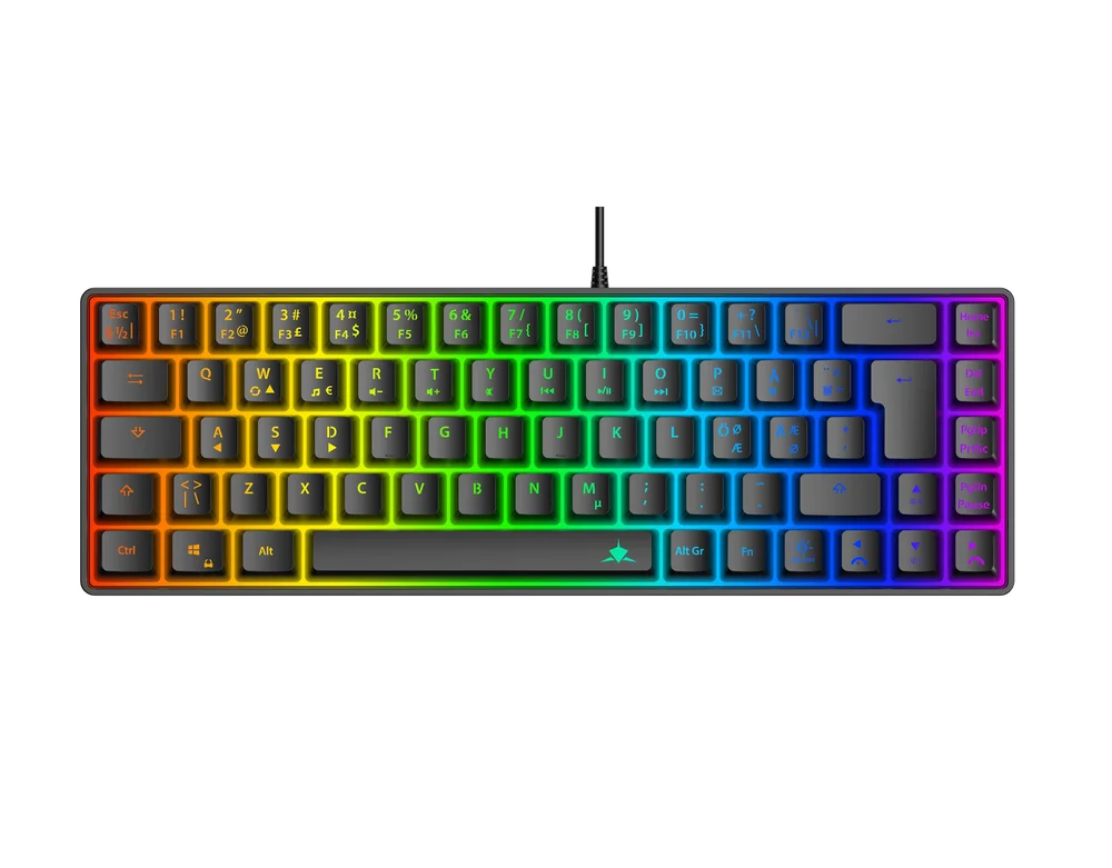 White Shark Ronin 65% Membran RGB-tastatur, Svart