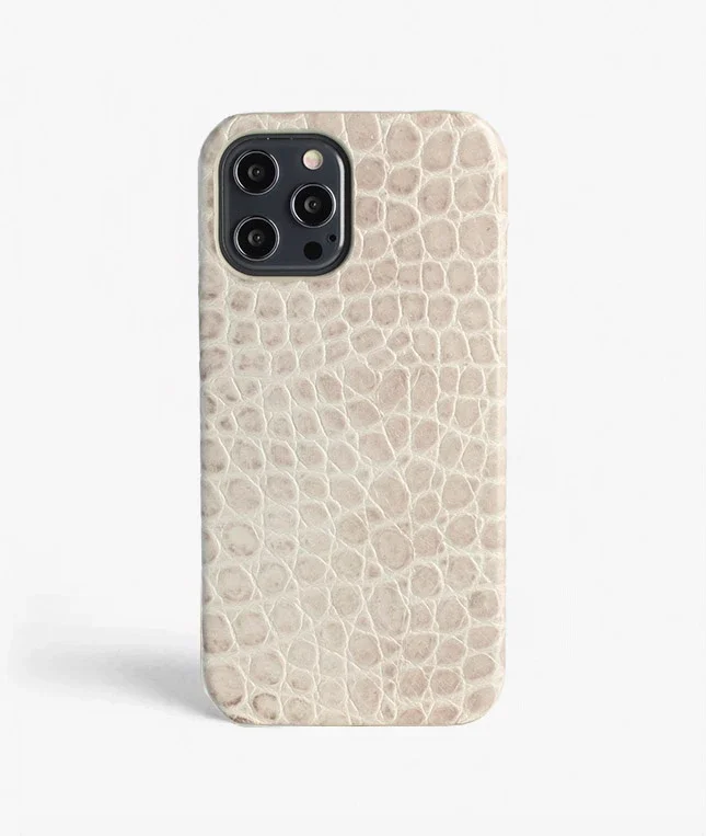 The Case Factory iPhone 12 Pro Max Deksel Croco Grey