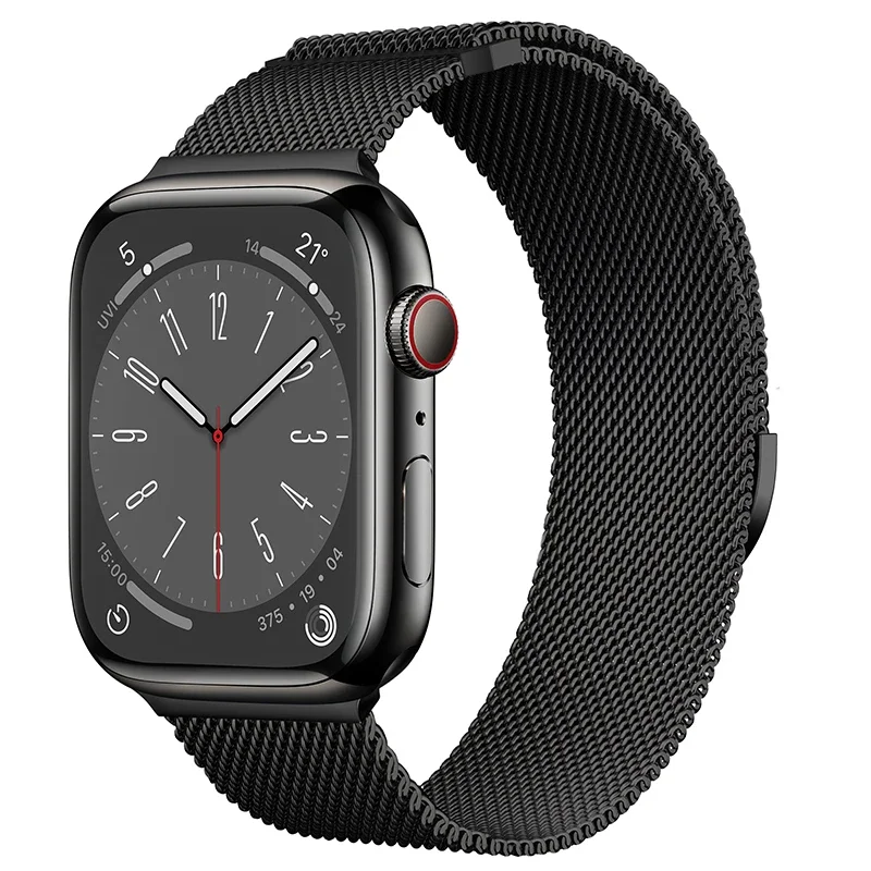 Apple Watch Series 9 45mm Reim Milanese Loop, Svart