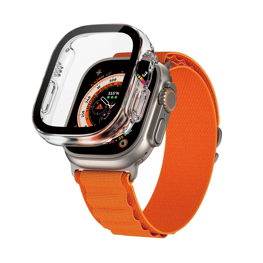 PanzerGlass Apple Watch Ultra 49mm 3rd Gen Heldekkende deksel med skjermbeskytter D3O, Gjennomsiktig