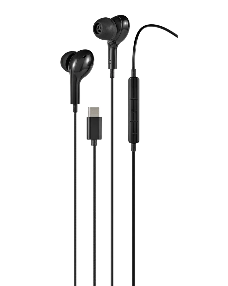 Streetz USB-C In-ear-hodetelefoner, Svart Streetz USB-C In-ear-hodetelefoner, Svart