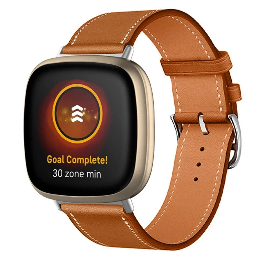 Fitbit Versa 4 Reim i ekte skinn, Brun Fitbit Versa 4 Reim i ekte skinn, Brun