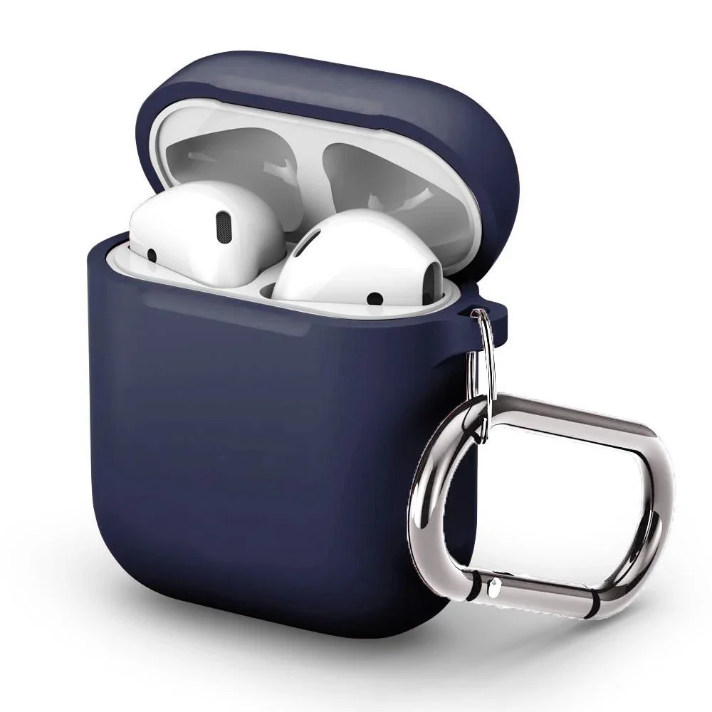 Apple AirPods Silikondeksel med karabinkrok, Blå