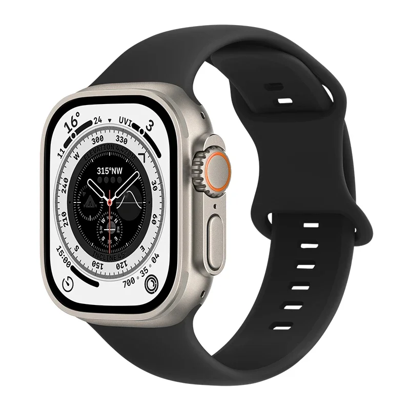 Apple Watch Ultra 49mm 1st Gen Reim i silikon, Svart Apple Watch Ultra 49mm 1st Gen Reim i silikon, Svart