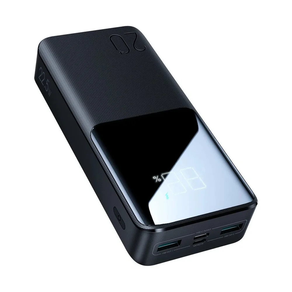 SiGN Superrask Trippel utgang Powerbank 20000 mAh 22.5W - LED, Svart