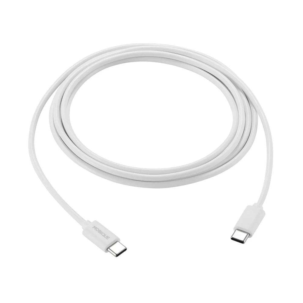 Mobique Ladekabel USB-C til USB-C 2m, Hvit Mobique Ladekabel USB-C til USB-C 2m, Hvit