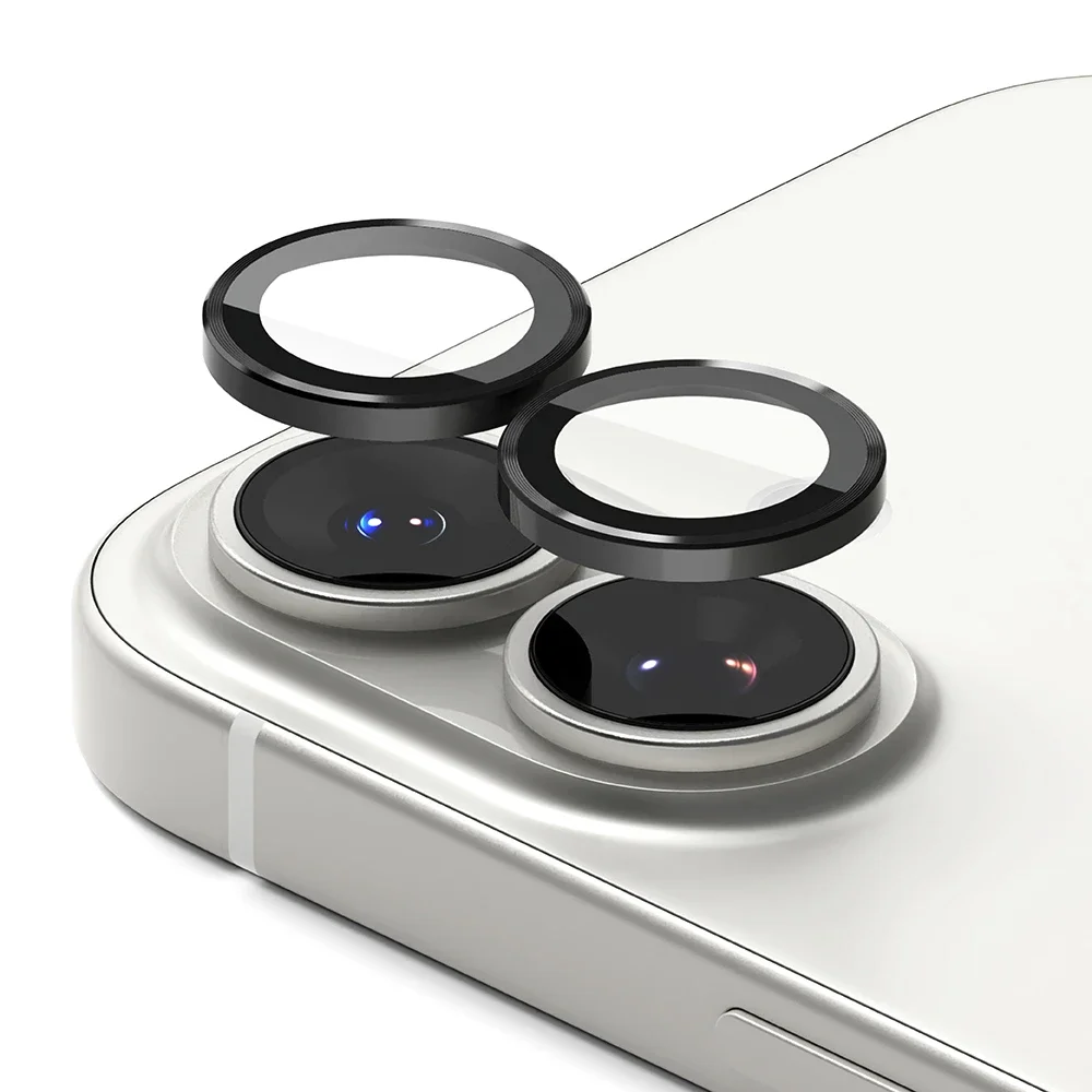 Ringke iPhone 17 2-pack Linsskydd med aluminiumsramme, Svart
