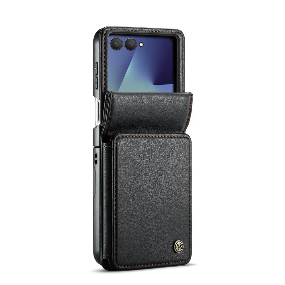 CaseMe Samsung Galaxy Z Flip 8 Deksel med innebygd lommebok og RFID-beskyttelse Svart