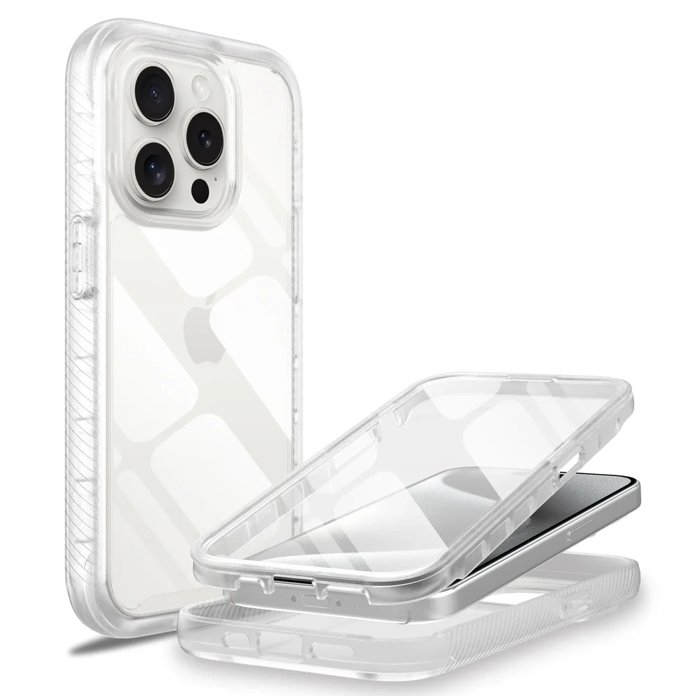 Mobique iPhone 15 Pro Max Deksel Full Protection, Gjennomsiktig