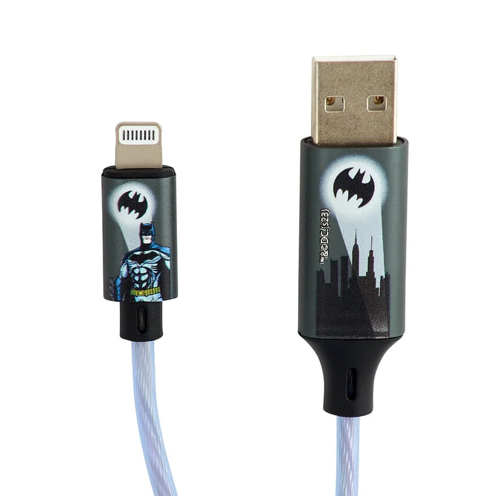 SiGN Light Up Kabel USB-A til Lightning 1.2m, Batman SiGN Light Up Kabel USB-A til Lightning 1.2m, Batman