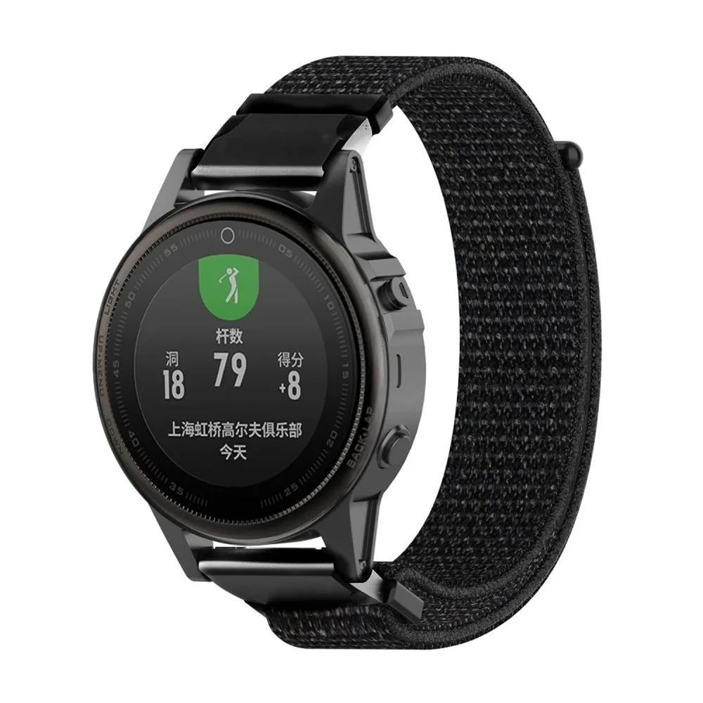Garmin Fenix 5S/Fenix 5S Plus Reim i nylon, Svart