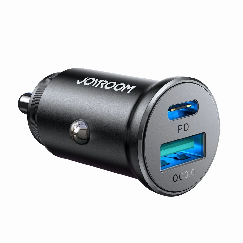 Joyroom Mini Billader med USB-C + USB-A Port 30W, Svart