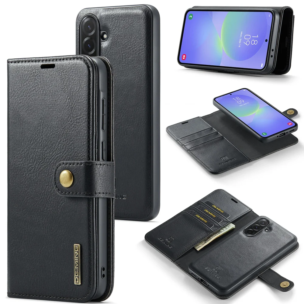DG.MING Samsung Galaxy A37 Lommeboketui med avtakbart deksel, Black DG.MING Samsung Galaxy A37 Lommeboketui med avtakbart deksel, Black