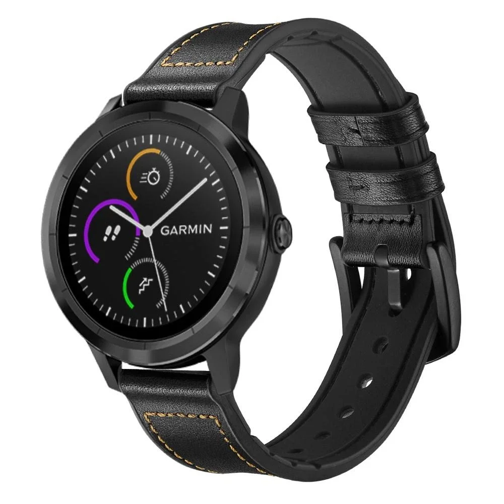 Garmin Vivoactive 3 Reim i ekte skinn, Svart Garmin Vivoactive 3 Reim i ekte skinn, Svart