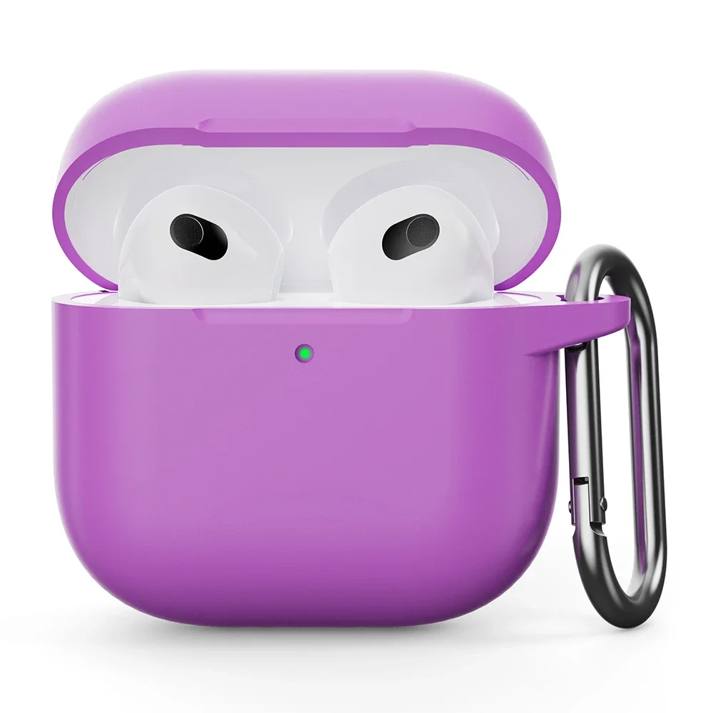 Apple AirPods 5 Silikondeksel med karabinkrok, Lilla