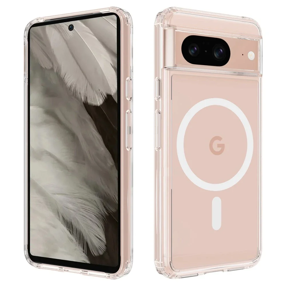 Mobique Google Pixel 8 MagSafe Hybrid-deksel, Gjennomsiktig Mobique Google Pixel 8 MagSafe Hybrid-deksel, Gjennomsiktig