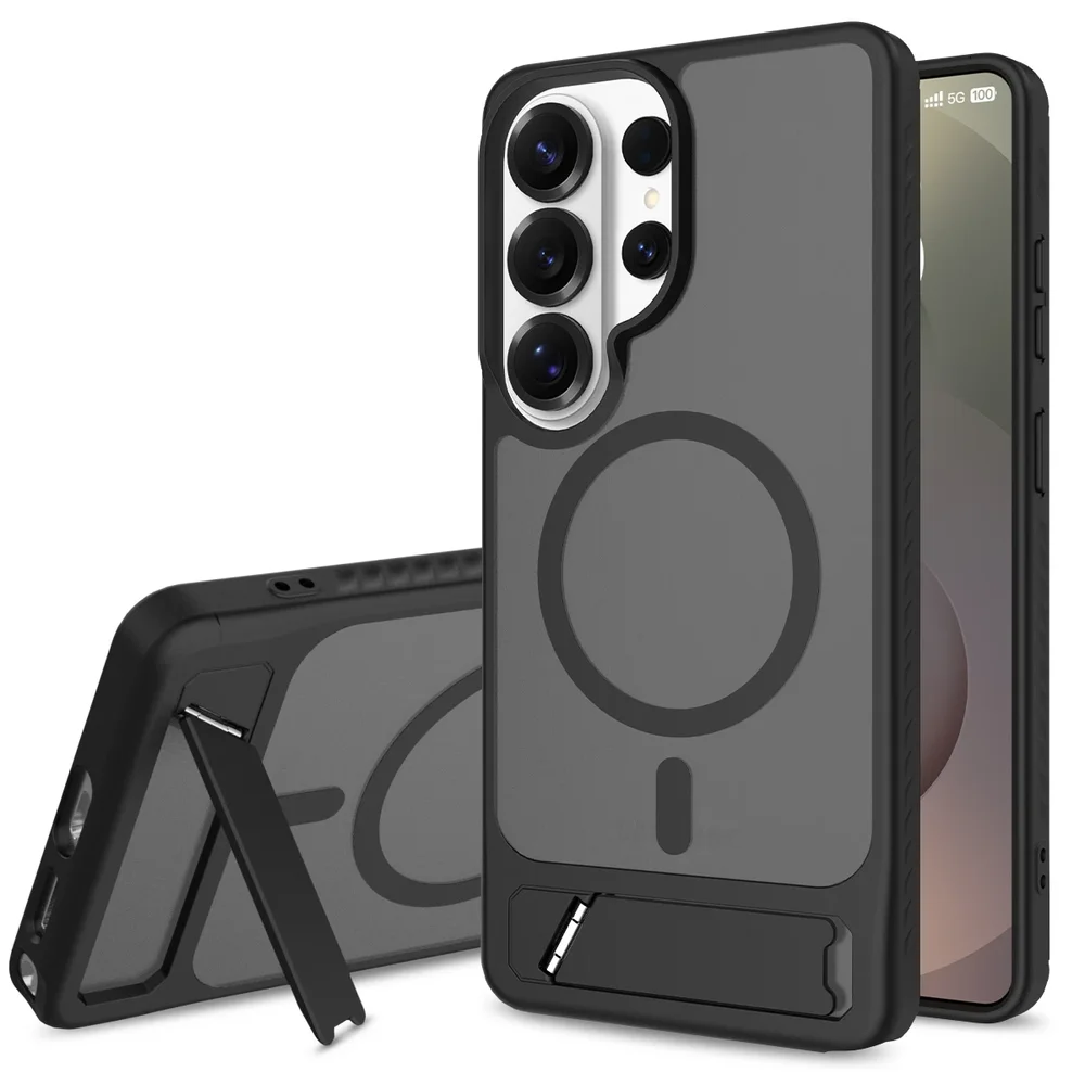 Samsung Galaxy S26 Ultra Magnetisk hybriddeksel med innebygd stativ, Svart