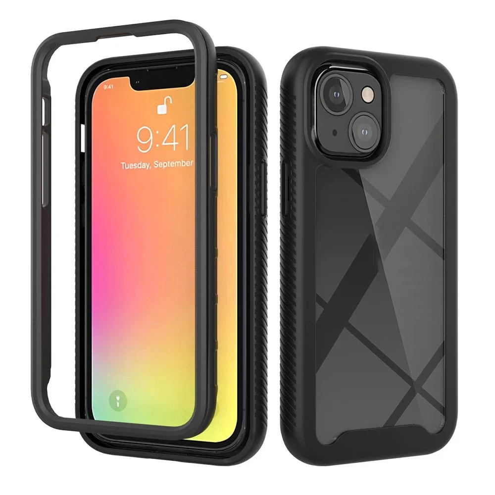 iPhone 13 Mini Mobildeksel med beskyttelsesramme, Svart