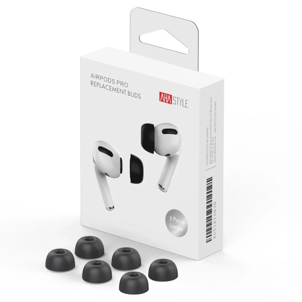 Ahastyle AirPods Pro 3 Ørepropper i memory foam – 3-pack str L, svart Ahastyle AirPods Pro 3 Ørepropper i memory foam – 3-pack str L, svart