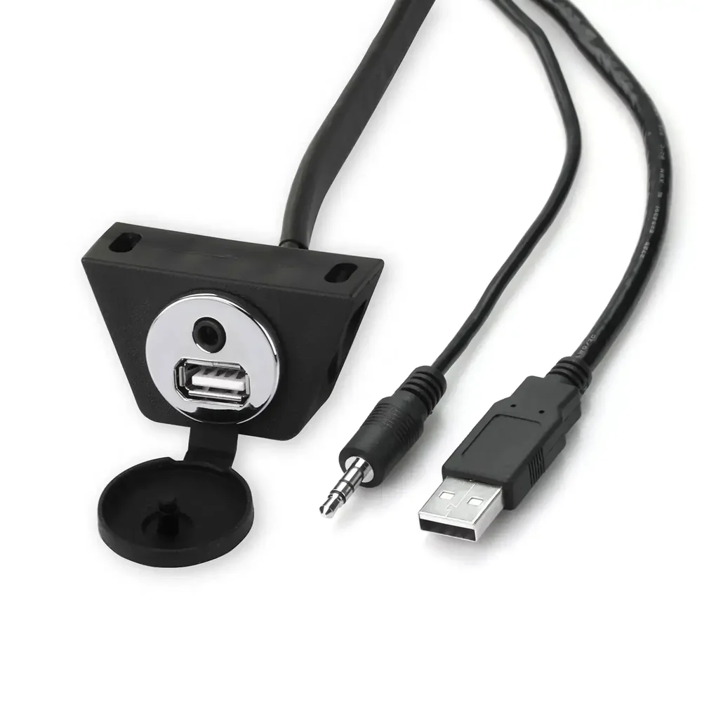RetroSound USB/AUX skjøteledning – Krom v:8935820