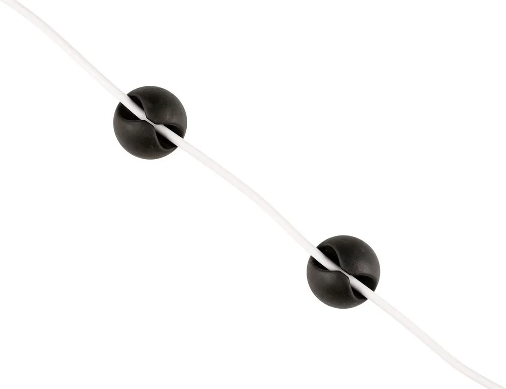 Clas Ohlson Praktisk kabelholder i 6-pack, Svart
