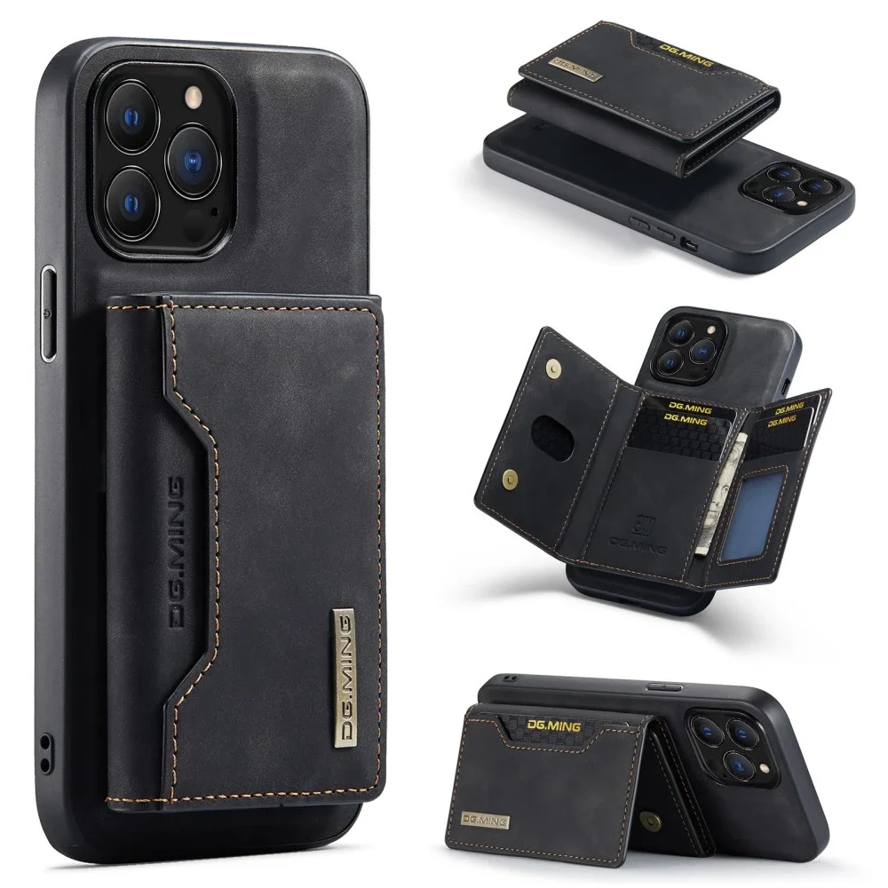 DG.MING iPhone 16 Pro Deksel med avtakbar lommebok, Svart DG.MING iPhone 16 Pro Deksel med avtakbar lommebok, Svart