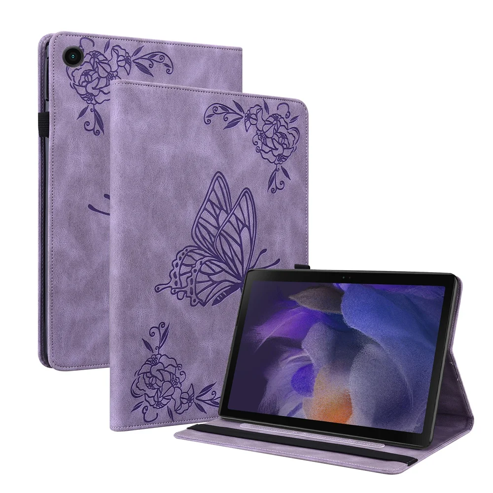Samsung Galaxy Tab A11 Plus Fint etui med sommerfugler, Lilla Samsung Galaxy Tab A11 Plus Fint etui med sommerfugler, Lilla