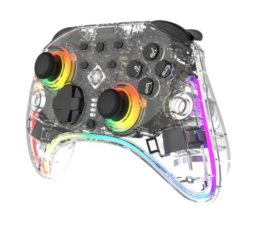 Deltaco Gaming Trådløs Switch 2-kontroller med RGB-belysning, C-knapp og makroknapper, Gjennomsiktig Deltaco Gaming Trådløs Switch 2-kontroller med RGB-belysning, C-knapp og makroknapper, Gjennomsiktig