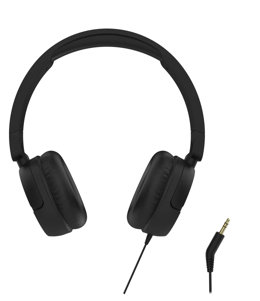 Streetz Sammenleggbare On-ear-hodetelefoner 3.5mm, Svart