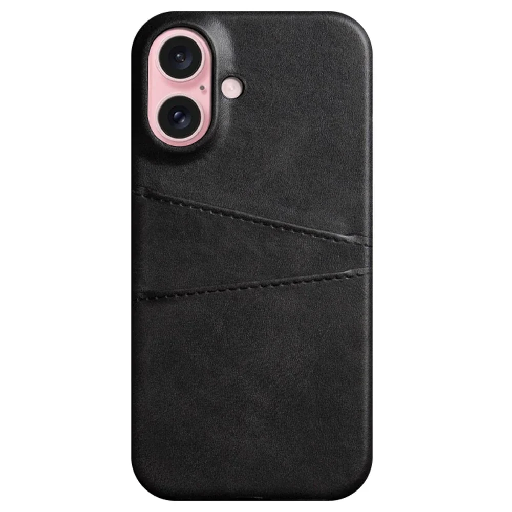 tectTech iPhone 16 Stilig deksel med 2 kortlommer, Svart