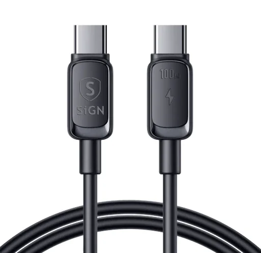 SiGN PD Kabel USB-C til USB-C 100W 2m, Svart SiGN PD Kabel USB-C til USB-C 100W 2m, Svart