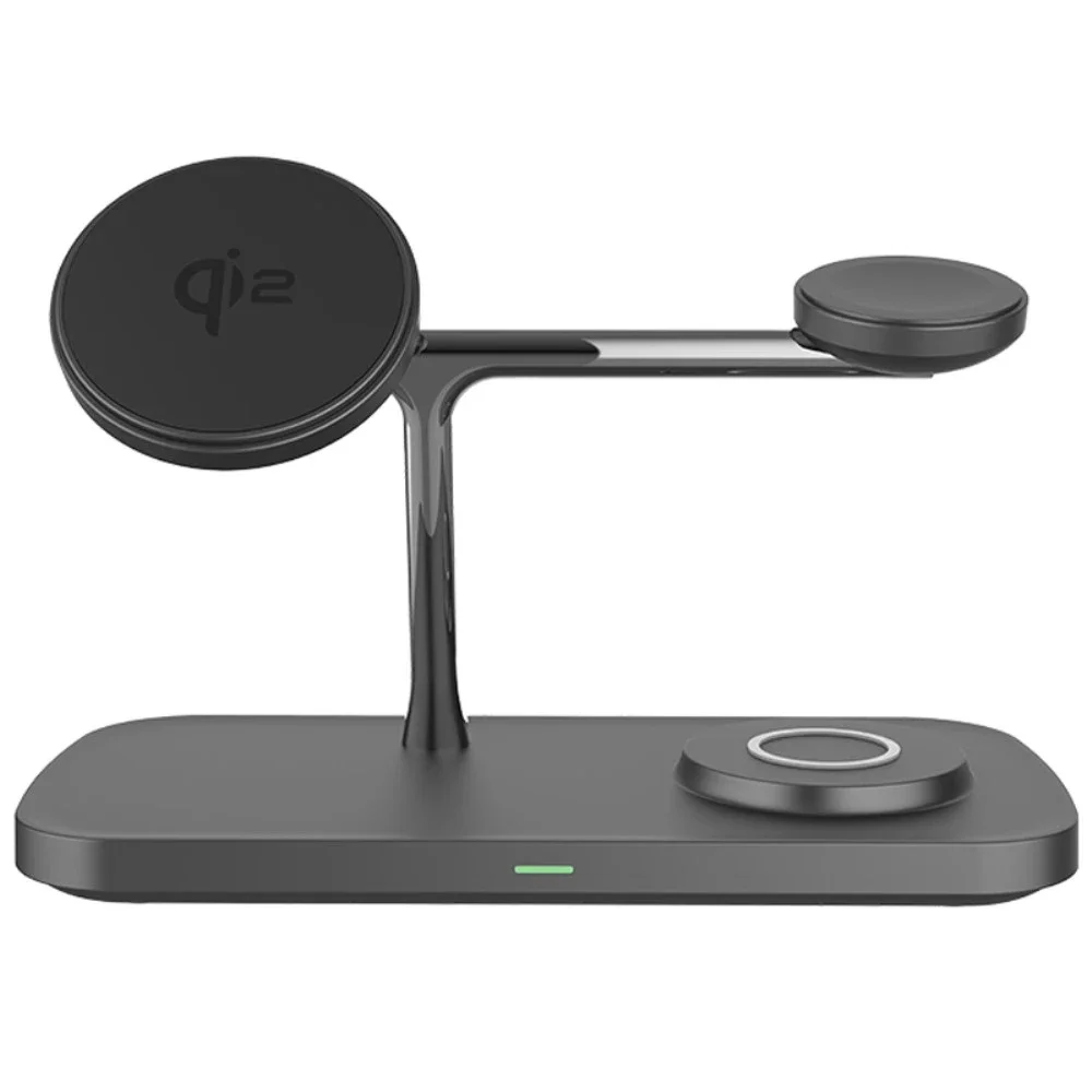 Apple iPhone 14 Qi2 Magnetisk trådløs Ladestasjon 3-i-1, svart Apple iPhone 14 Qi2 Magnetisk trådløs Ladestasjon 3-i-1, svart