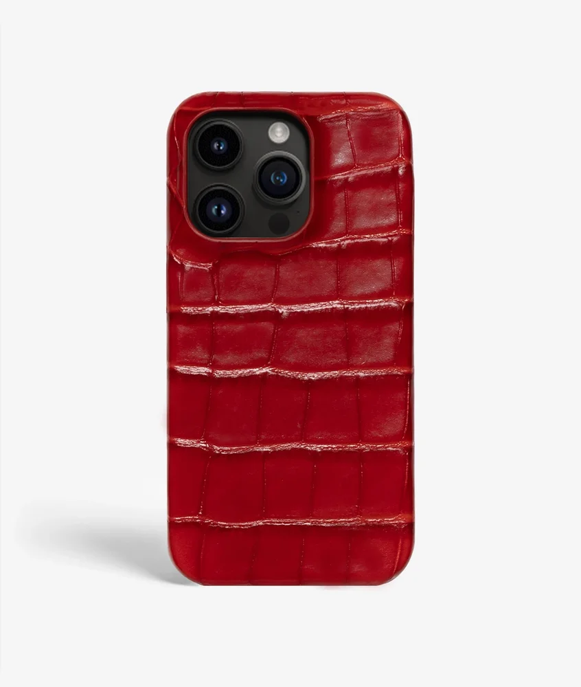 The Case Factory iPhone 14 Pro Max Deksel Croco Rød